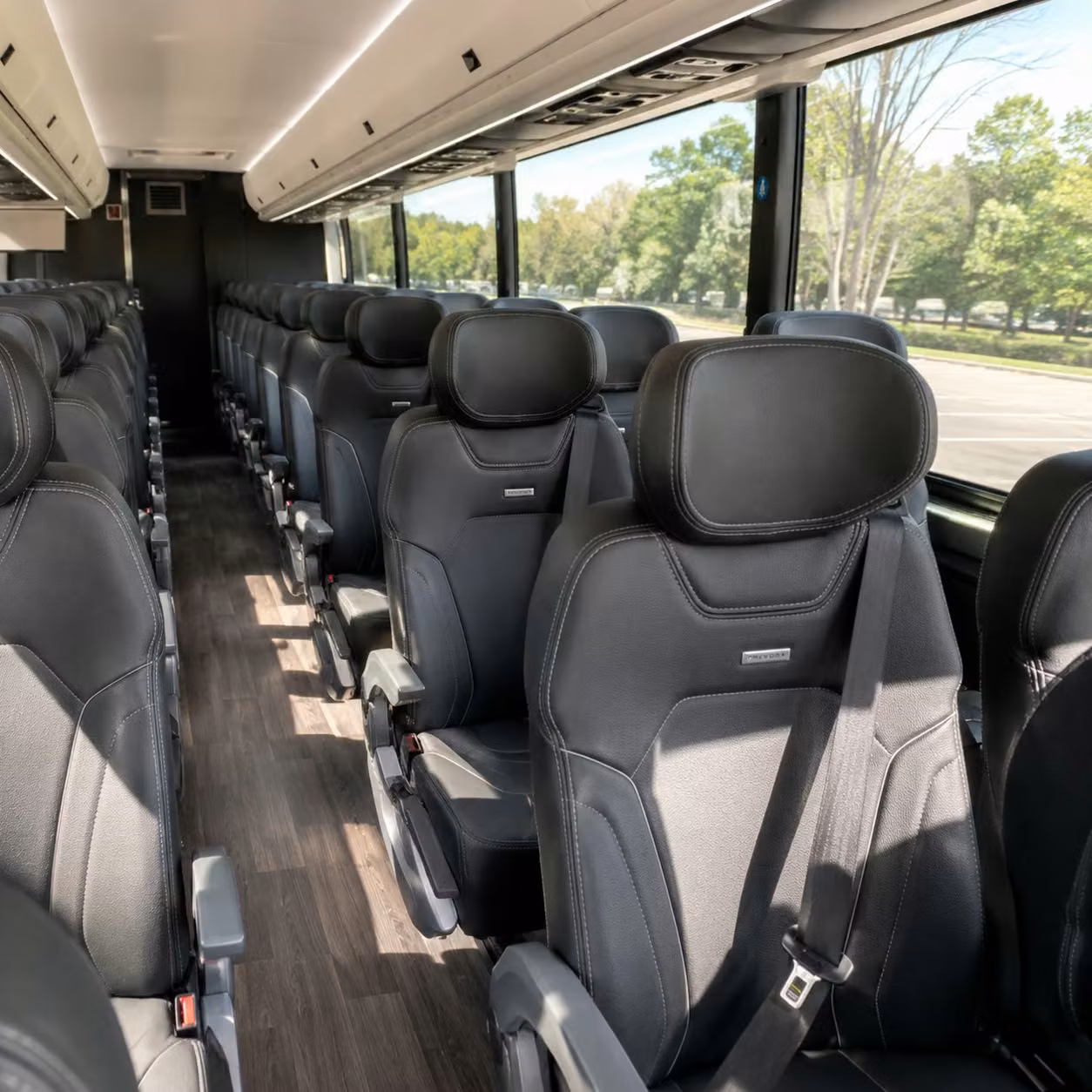 orem charter bus rental interior